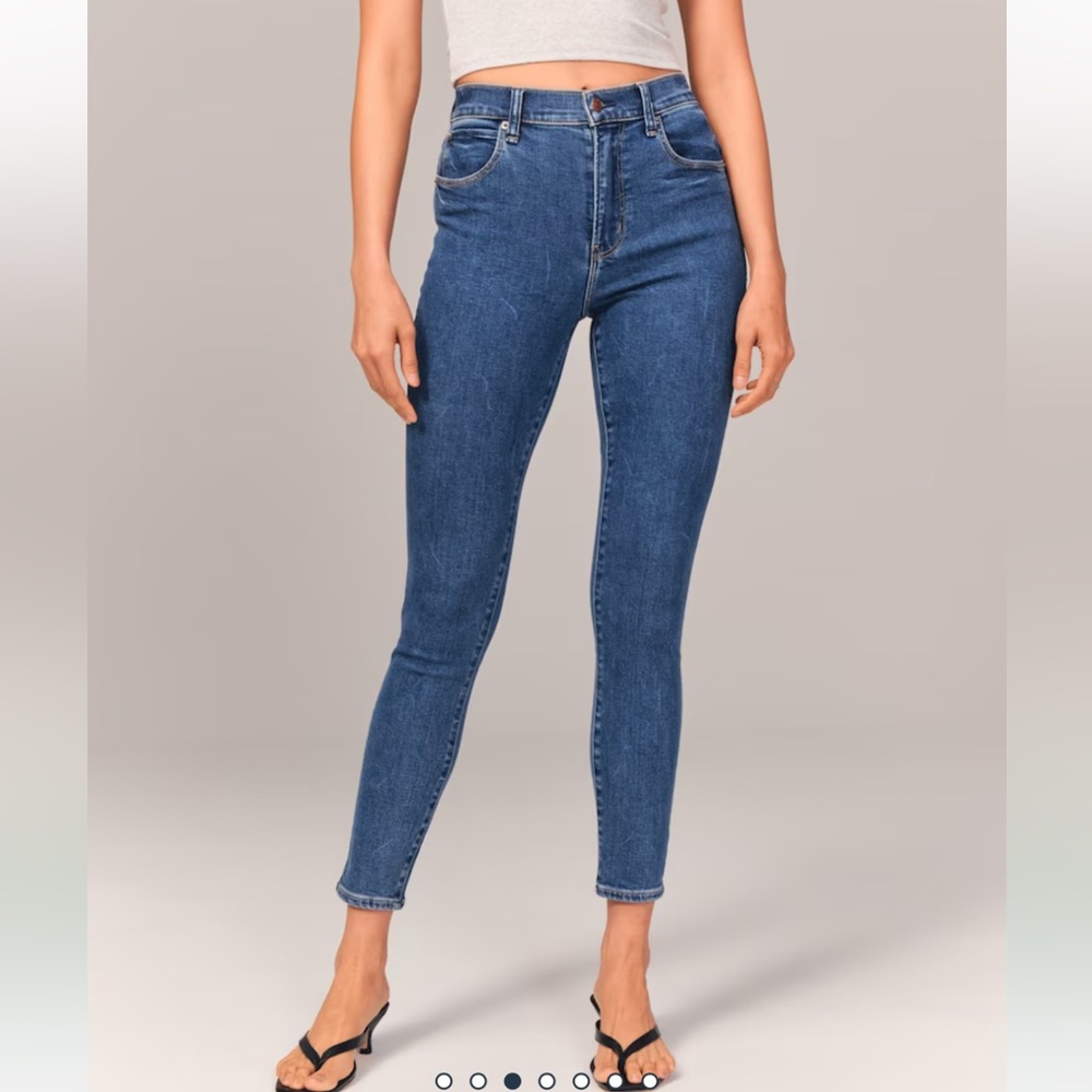 ABERCROMBIE AND FITCH SIMONE HIGH RISE SUPER SKINNY DARK WASH JEANS SIZE 25